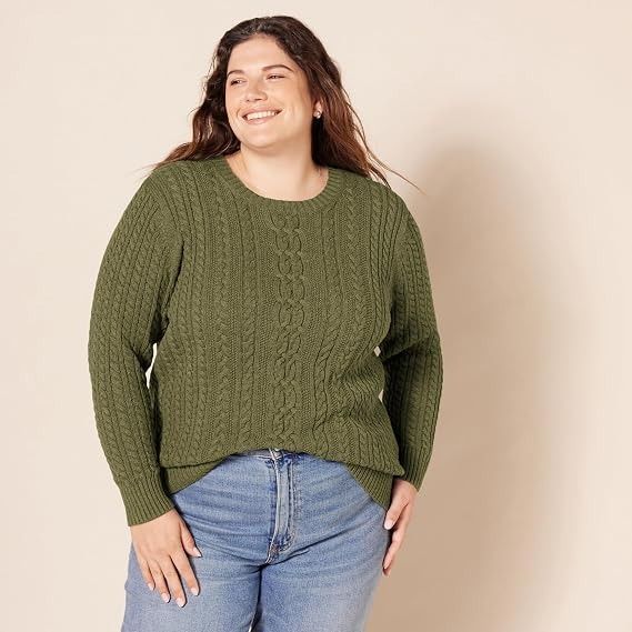 Green Cable Knit Sweater image 2